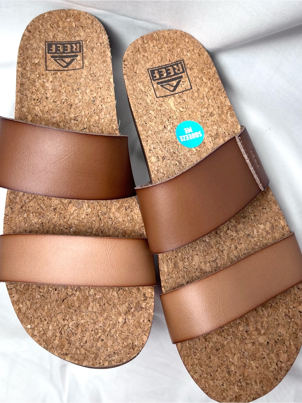 Reef Women's Cushion Vista Hi Brown Double-Strap Platform Slide Sandals - Picture 4 of 8